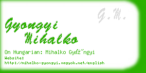 gyongyi mihalko business card